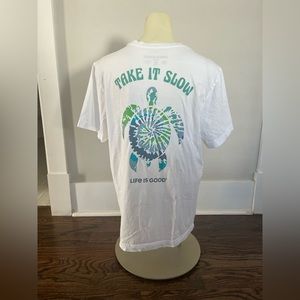 Life Is Good Tie Dye Turtle T-Shirt - Size M